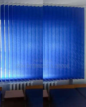 Sky Blue Office Blinds Stripped