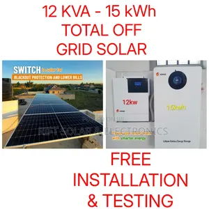12 Kva Hybrid Inverter - 15 KWH Lithium Battery - (16)610 Watts System