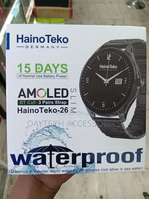 Hainoteko-26 Waterproof Smart Watch Slim Amoled Bt Call 3 Pairs Straps