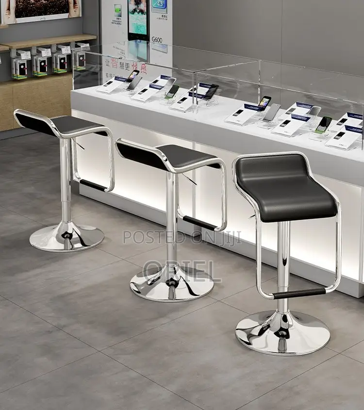 Modern Counter Barstool : Adjustable Height Aluminium Frame Barstool