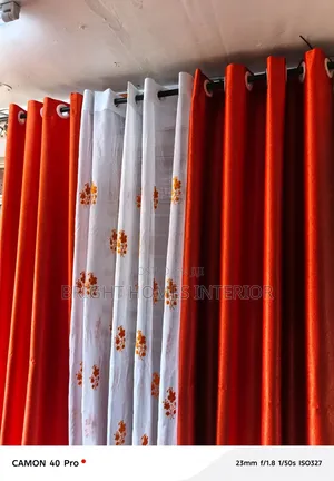 Burnt Orange Curtain Sold Per Meter
