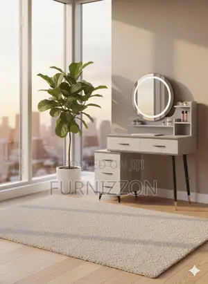 Strong Makeup Table With Mirror and Beauty Storage