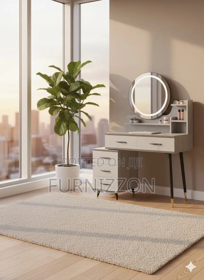 Strong Makeup Table With Mirror and Beauty Storage