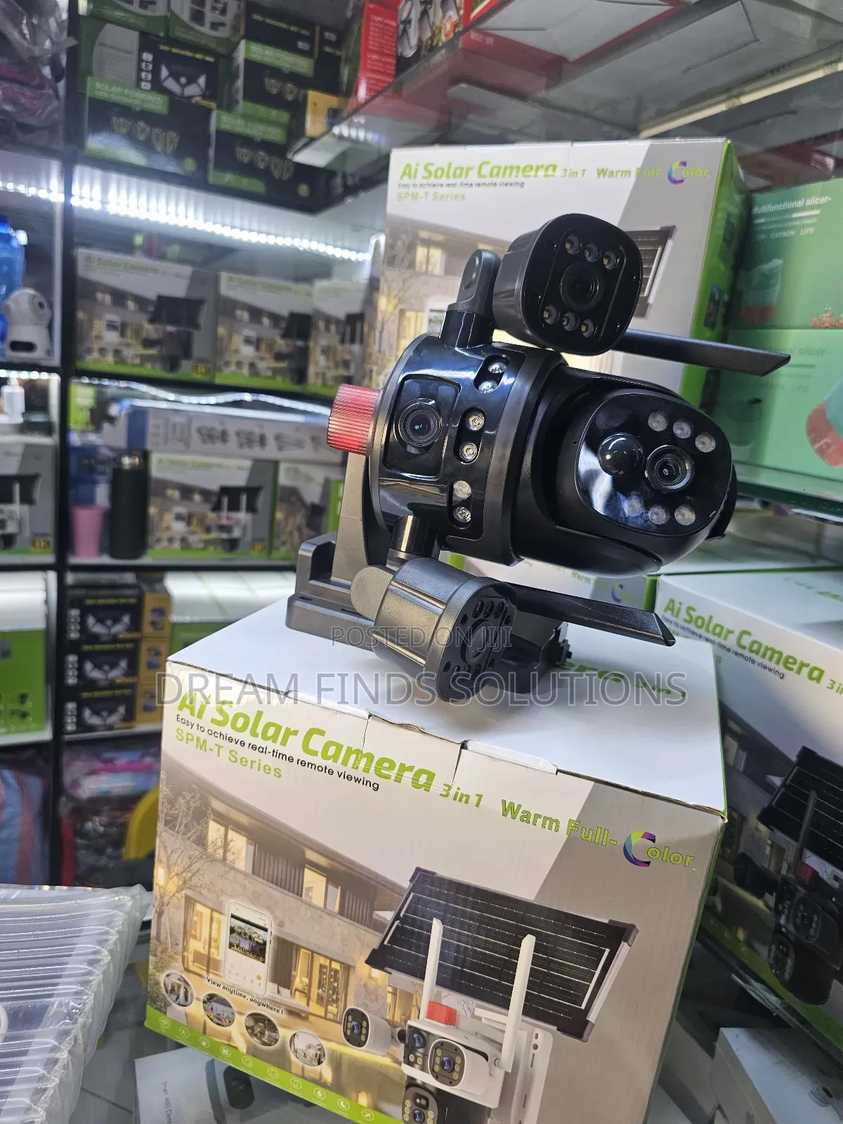 Tripple Lense Solar Powered CCTV Camera