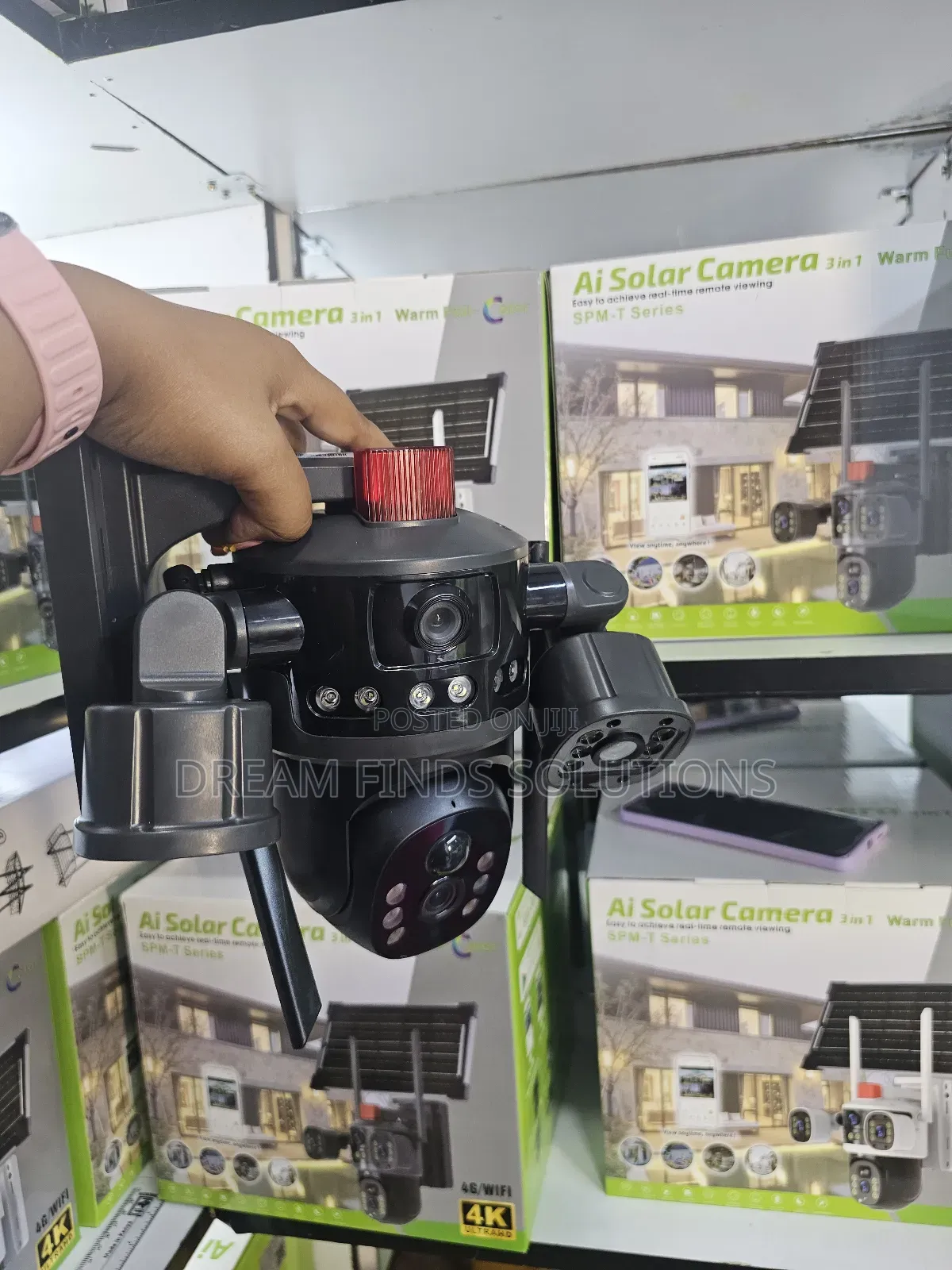 Tripple Lense Solar Powered CCTV Camera
