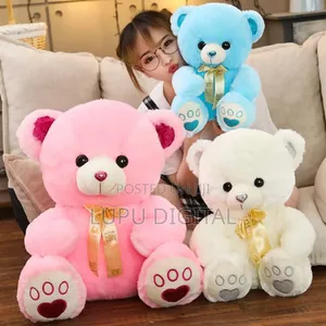 Large 60cm Teddy Bears Blue Pink and Cream