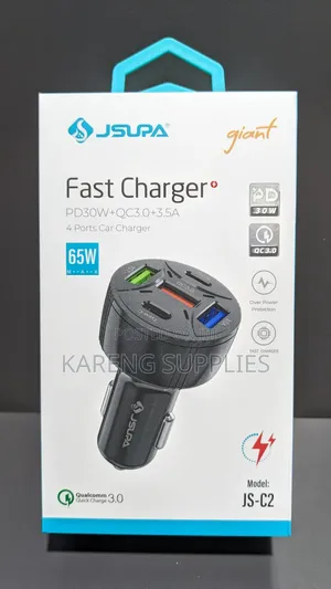 Jsupa 65w 4 Ports Car Charger