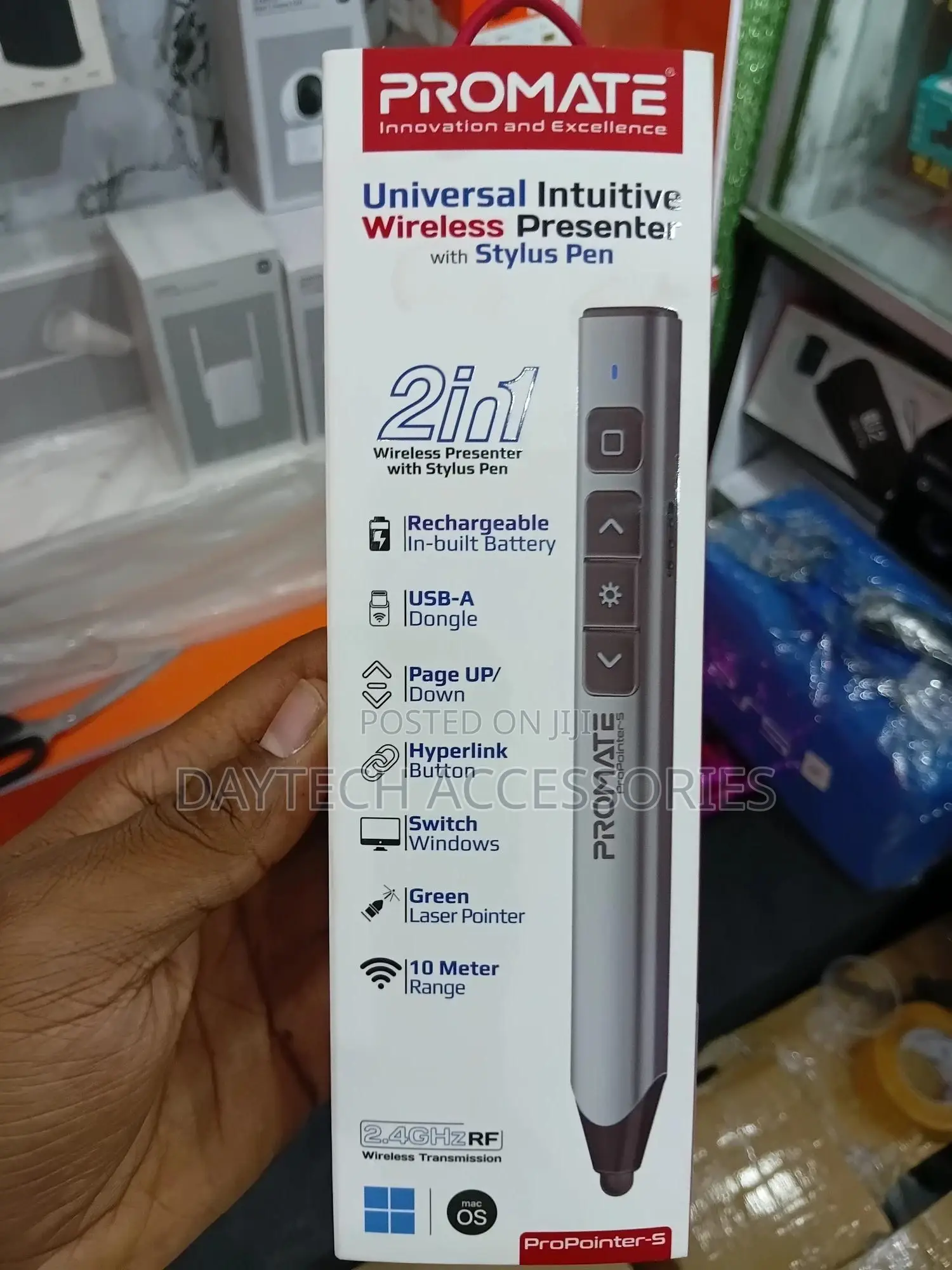 Promate Universal Intuitive Wireless Presenter With Stylus Pen