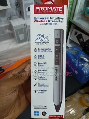 Promate Universal Intuitive Wireless Presenter With Stylus Pen