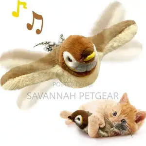 Flapping Wings Sparrow Cat Toy, With Chirping Sound, Touch Activated