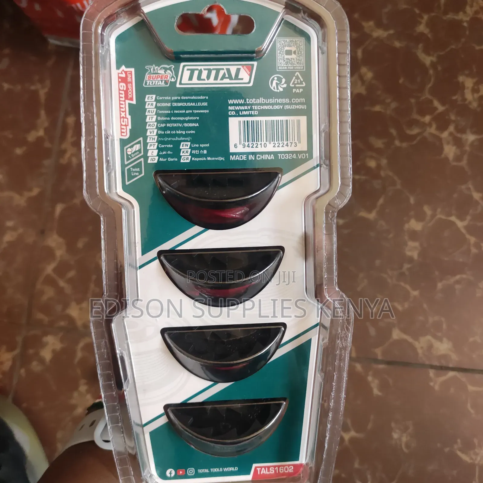 Total Line Spool 1.6mm 4pcs Cordless Grass Trimmer Nylon Line Set