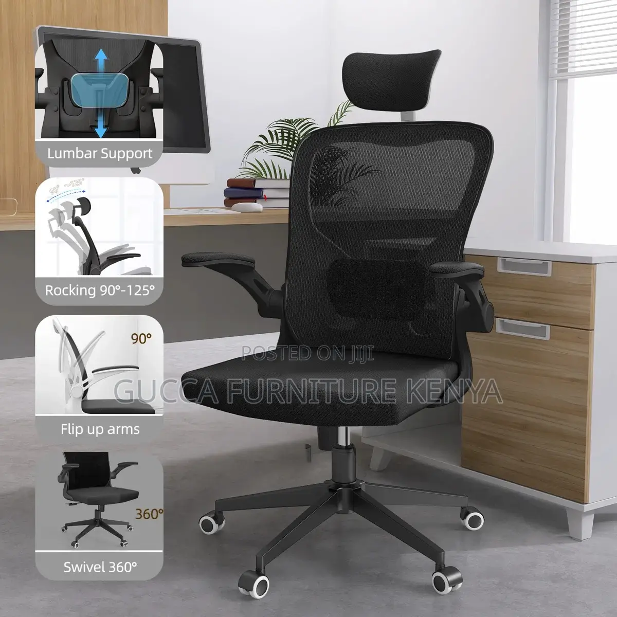 Mesh Executive Chair With Adjustable Armrest