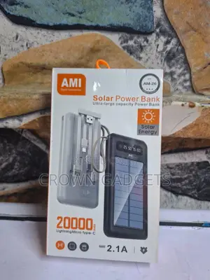 Ami Am-26 20,000mah Solar Charger Dual Usb Output