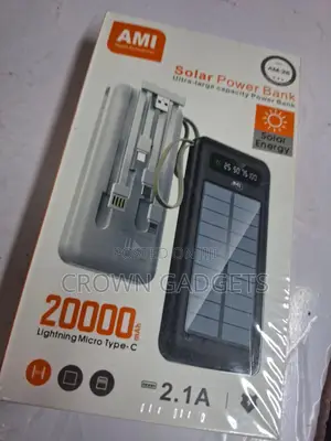 Ami Am-26 20000mah Solar Power Bank Dual Usb Fast Charging
