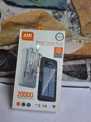 Ami Am-26 Solar Power Bank Type-C, Micro Usb Lightning