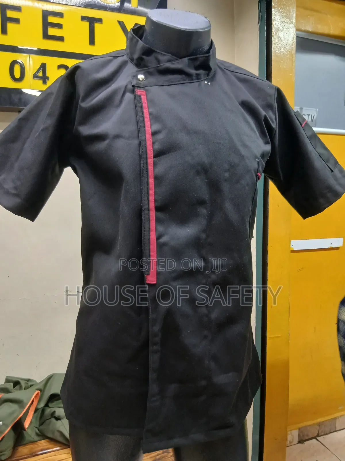 Original Working Black Twill Fabric Large Panoramic Chef Coat