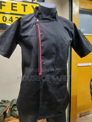 Original Working Black Twill Fabric Large Panoramic Chef Coat