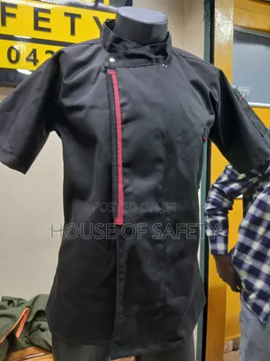 Original Working Black Twill Fabric Large Panoramic Chef Coat