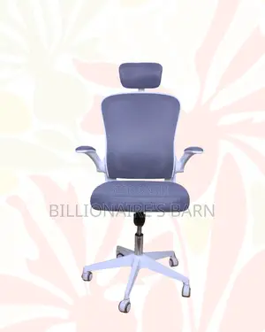 White Office Chair With Flip-Up Arms • Space-Saving Fit
