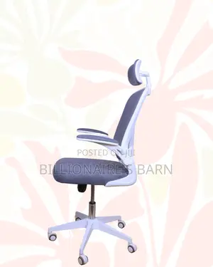 White Office Chair With Flip-Up Arms • Space-Saving Fit