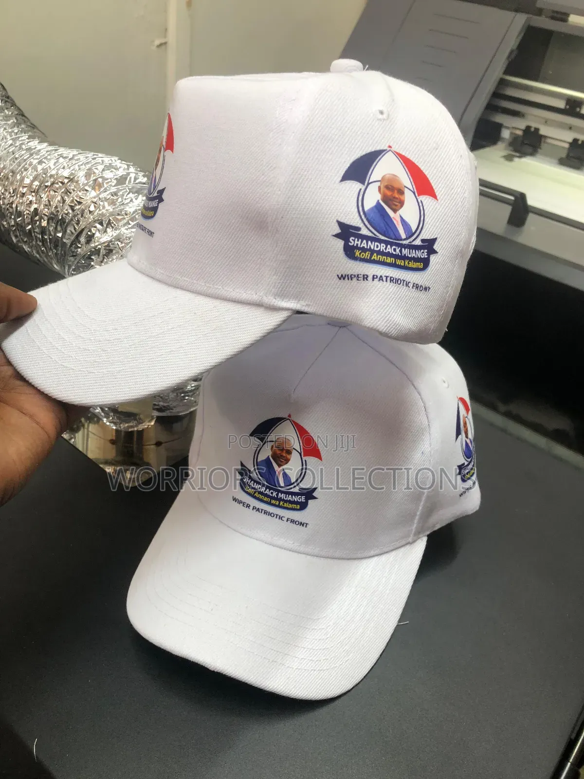 White Branded Caps Available