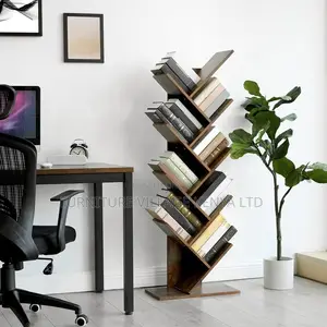Office Bookshelf; 10-tier Standing Wooden Display Office Bookshelf