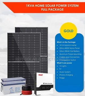 1kva Hybrid Solar Gold Package - (2)200ah Batteries - (2) 550w Solar
