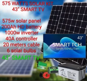 575 Watts Solar Panel - 200ah Battery - 43" Smart Led Tv Package