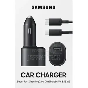Samsung Super Fast Dual 60w Car Charger (45w+15w) With Super Fast Char