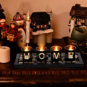 Home Brand 4 Pc Glass Candle Holder