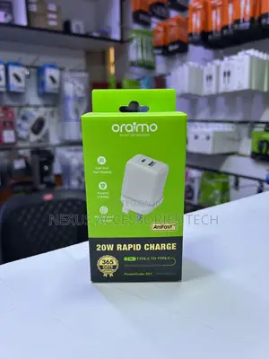 Oraimo Powercube 201 20w Gan Fast Charger Ocw-5203ucc–2 Usb-C+Usb-a Pd