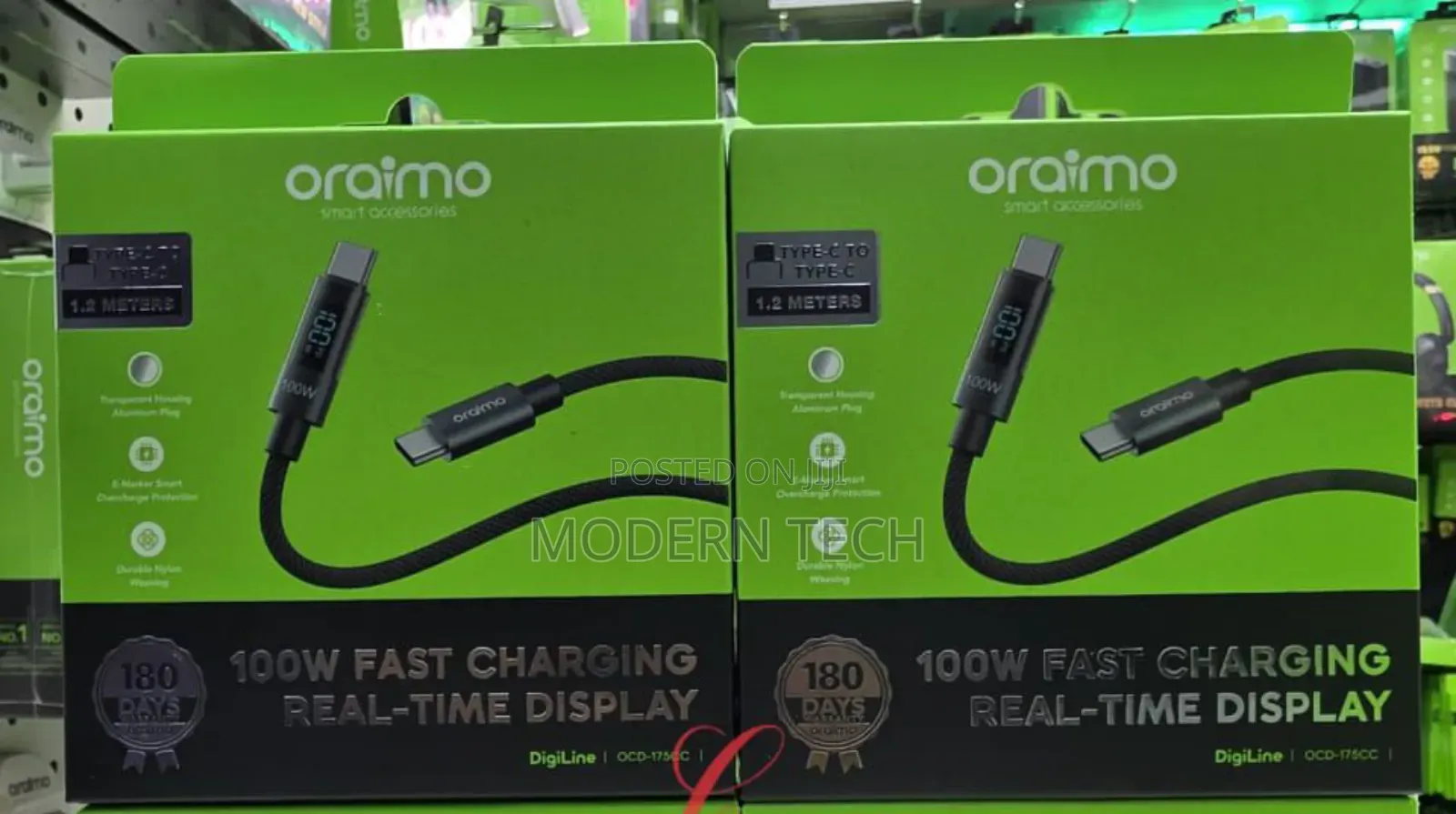 Oraimo Digiline 100w Usb-C to Usb-C Fast Charging Data Cable .