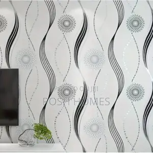 Circle Black and White Wallpapers Self Adhesive