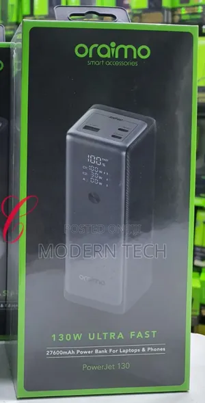 Oraimo 27600mah 130w Power Bank – Powerjet 130 With Smart Led Display