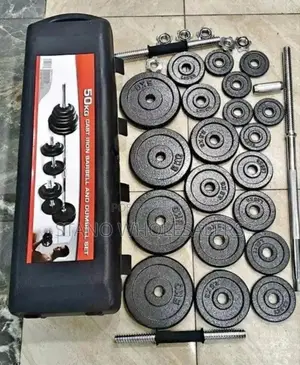 Gym Set 50 KGS Chrome Black Dumbbells Gy21