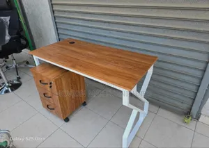 Pedestal +Metallic Stand Office Table