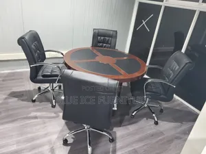 Executive Meeting Table With 4 Leather Chair