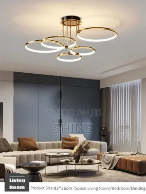 5 Rings Modern Gold Chandelier