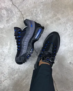 Nike Air Max 95 Shoes In The Black Grey Hyper Blue C