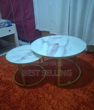 White Marble Top Nesting Coffee Table