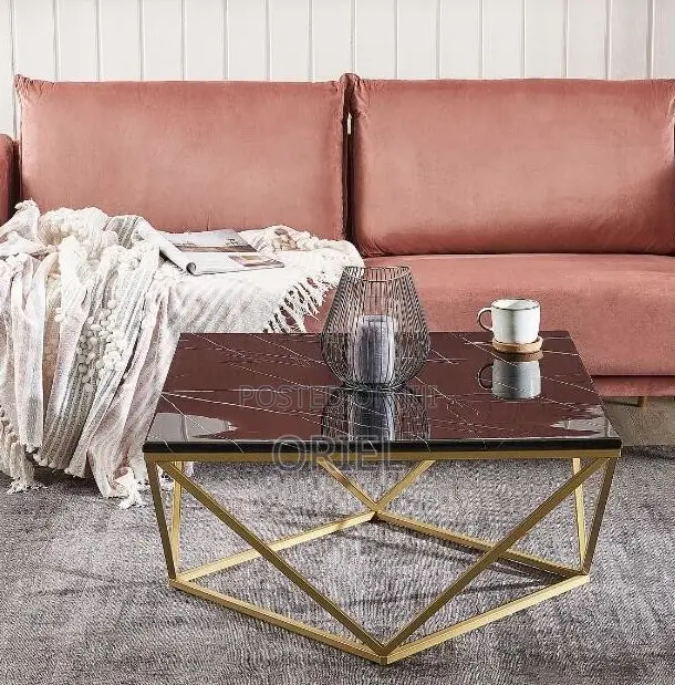 Coffee Table; Space-Saving Glass Top Coffee Table