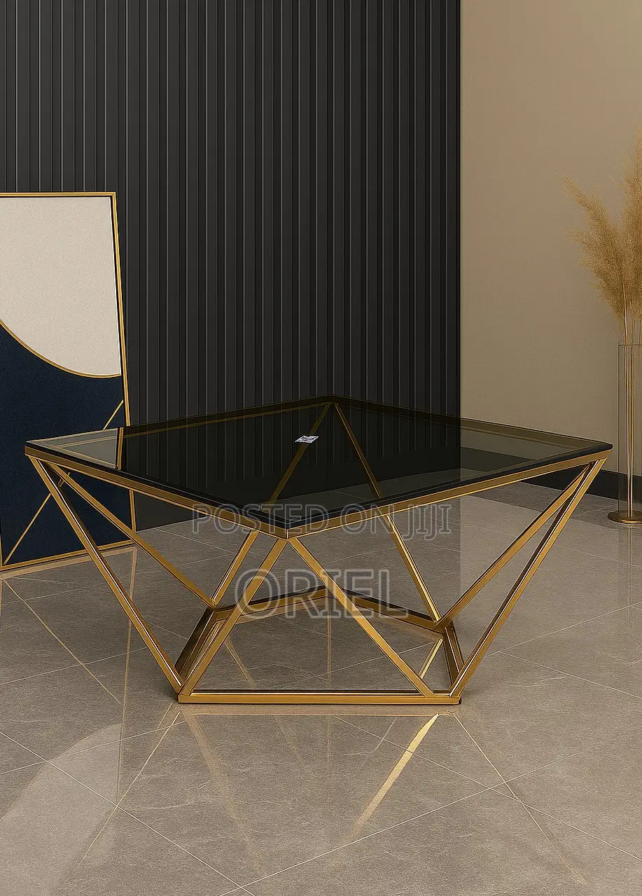Coffee Table; Space-Saving Glass Top Coffee Table