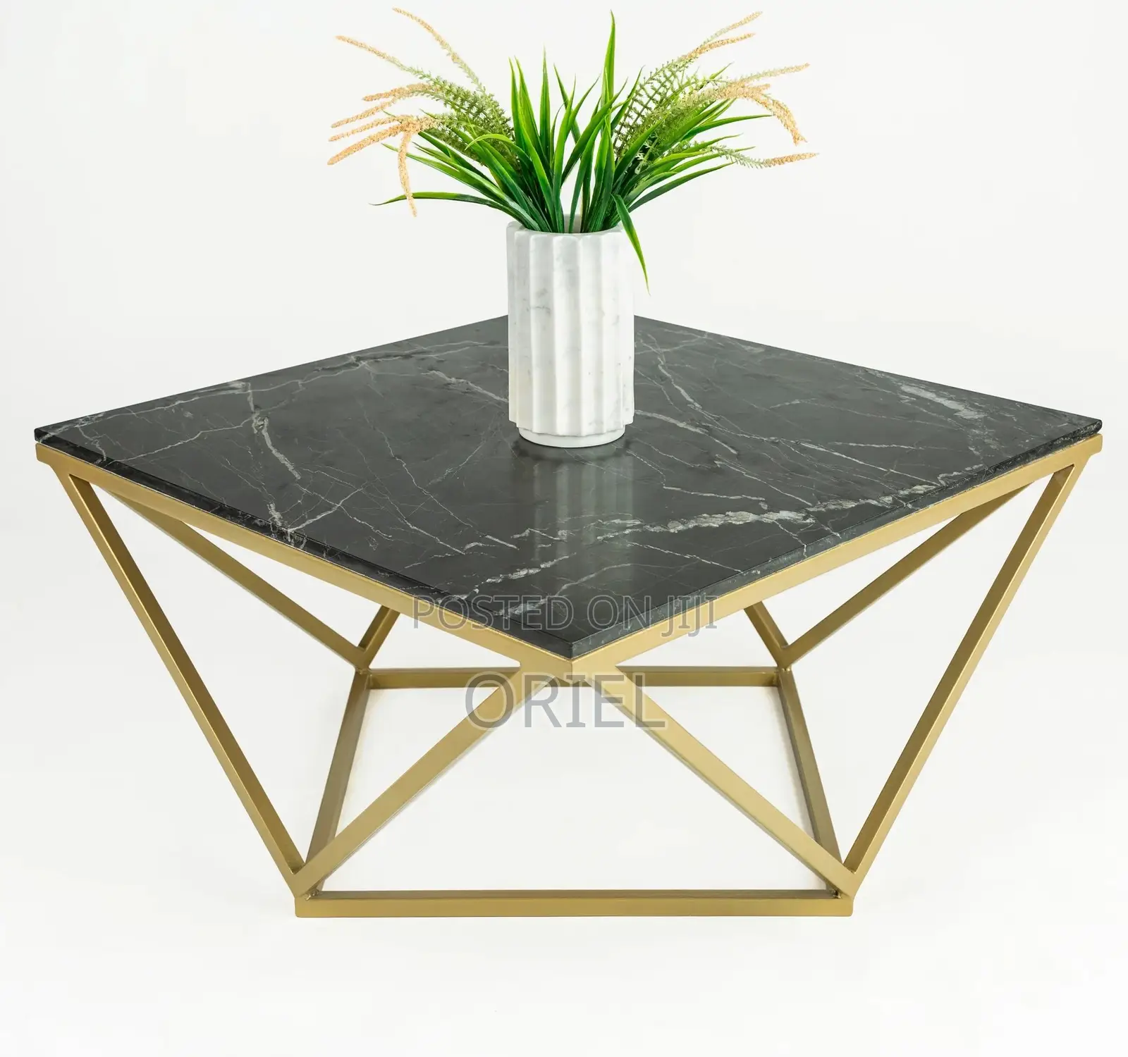 Coffee Table; Space-Saving Glass Top Coffee Table