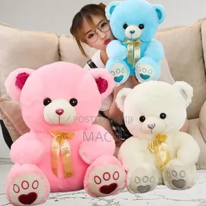 Classic Soft Teddy Bear – Large Size (Available in White, Blue Pink)