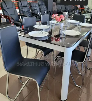 6 Seater Marble Topping Executive Dinning Table Plus 6 Chairs