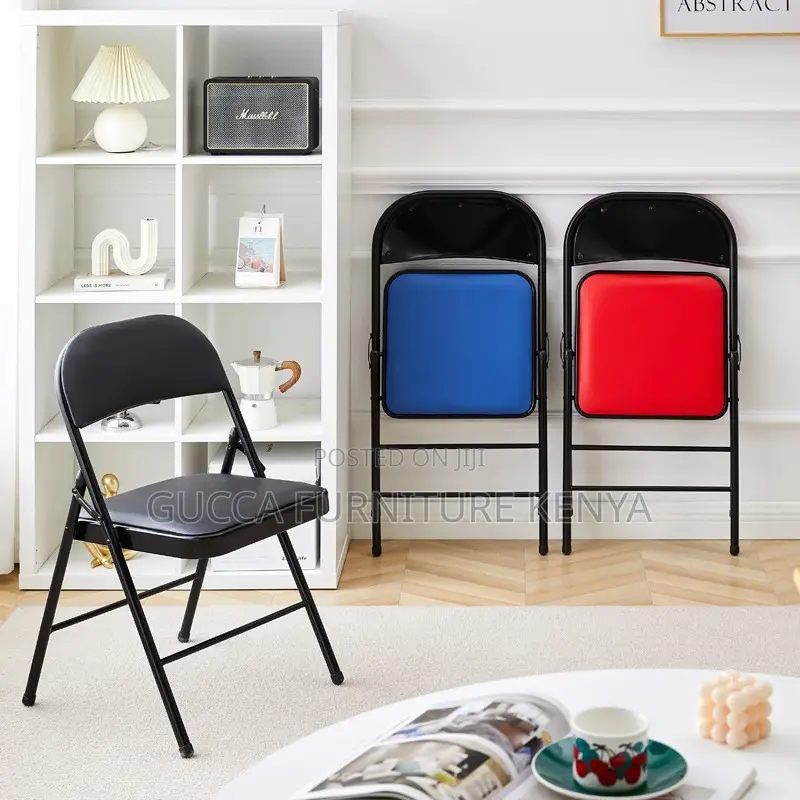 Black Foldable Home Office Study Desk Chair