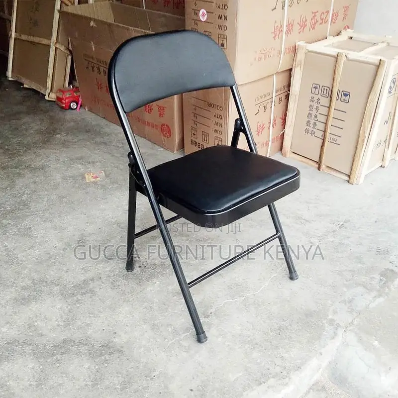 Black Foldable Home Office Study Desk Chair