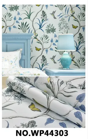 Blue Floral Wallpaper With Flowers