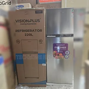 Vision Plus Vpfd220dd-I 220l Double Door Refrigerator Lockable Door 