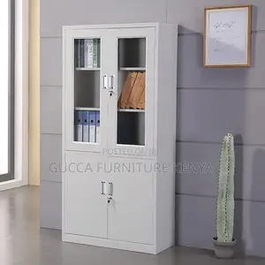 2-door Half Glass Metallic Filling Office Cabinet
